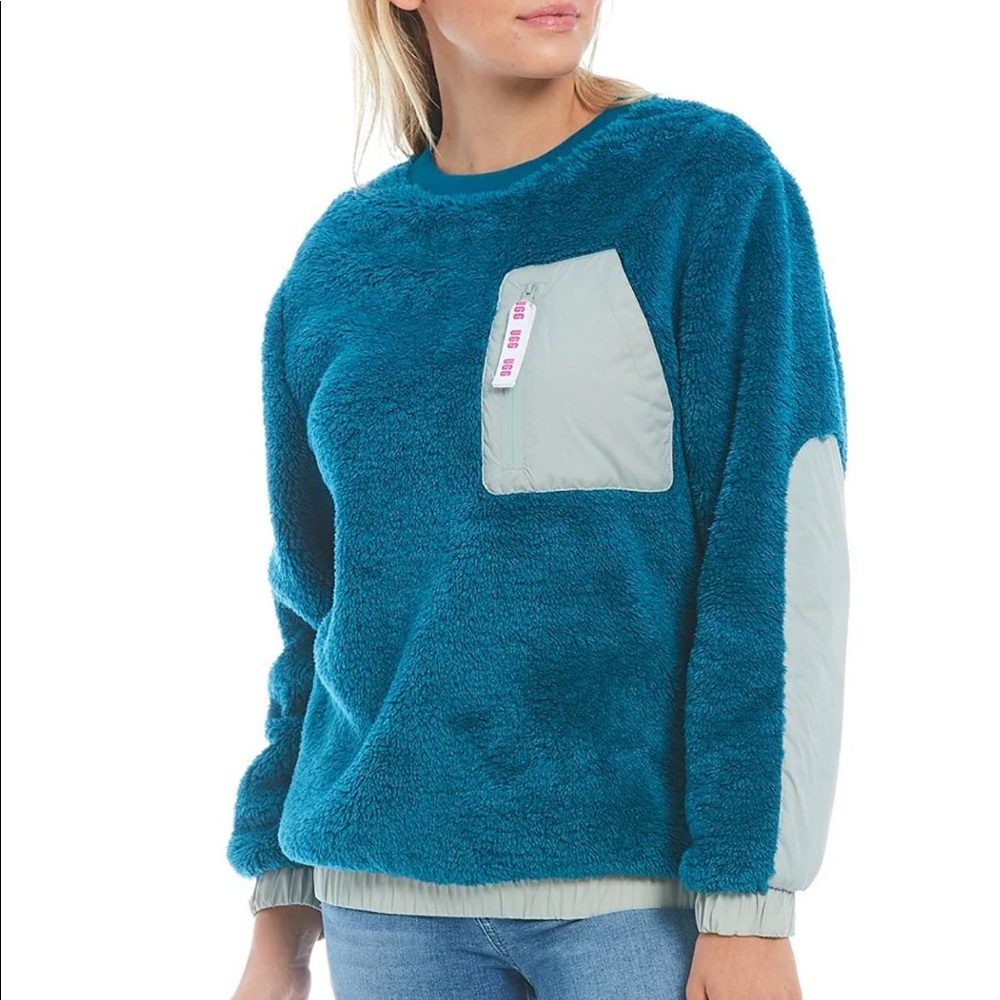 UGG Niko Long Sleeve Sherpa Elastic Hem Crew Neck Pullover XL NO OFFERS - Picture 3 of 7